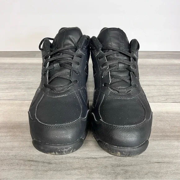 New Balance 574 Black Leather Sneakers Mens 10 Casual Shoes Walking Comfy - Picture 3 of 6